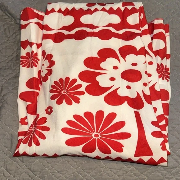 SHEIN Calvaya Women Digital Print Long Strap Boho Asymmetrical Red & White Dress - Picture 5 of 5